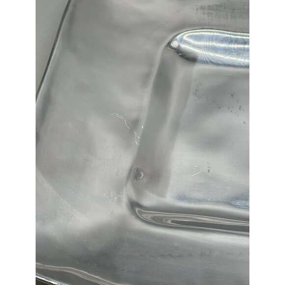pewter 16" square tray lip old town imports centerpiece made Mexico signed READ - Picture 4 of 10
